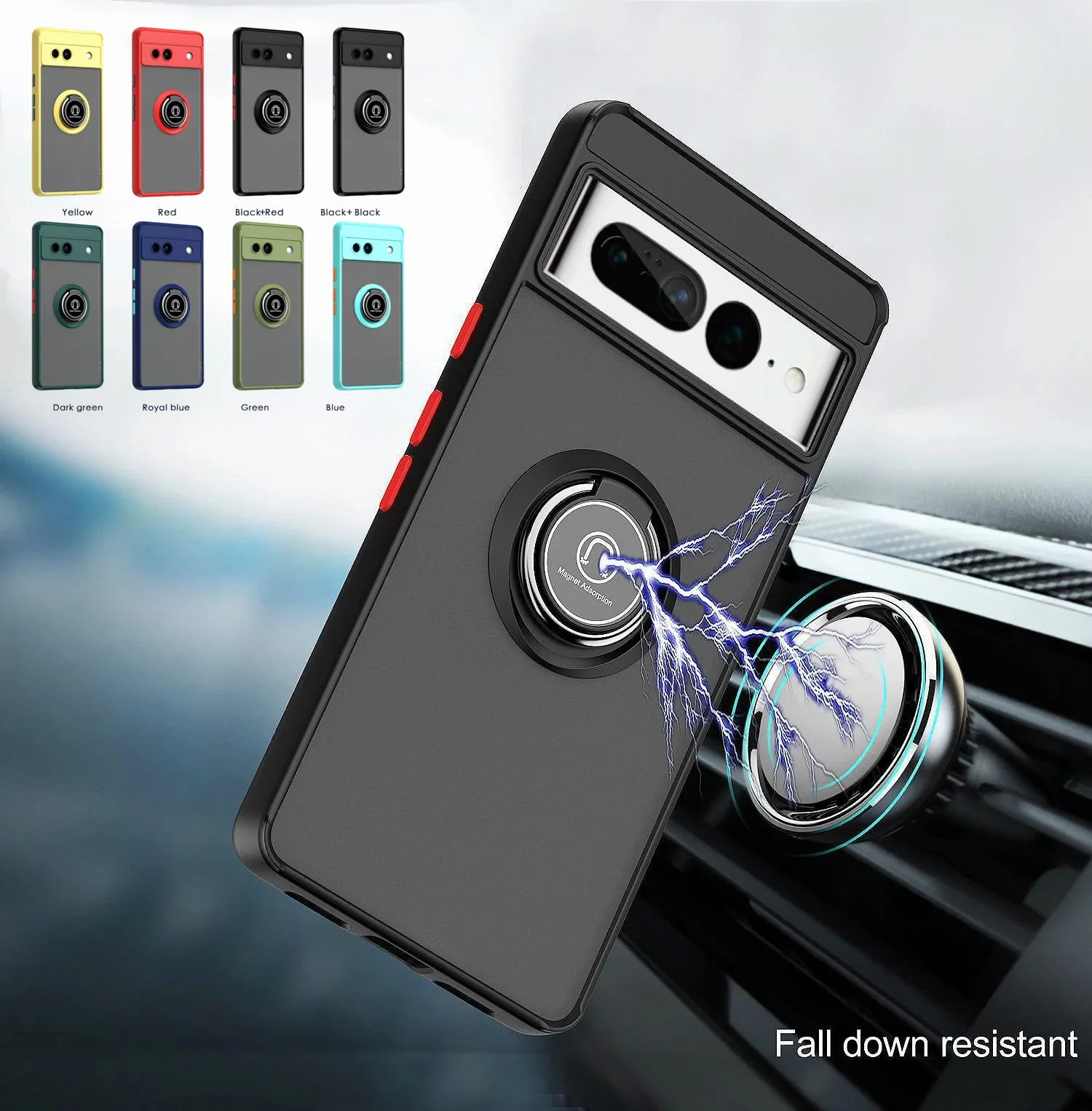 Armadura mate funda para Google Pixel 9 Pro 8A 8 7A 7 6 Pro cubierta anillo soporte magnético soporte a prueba de golpes Coque Fundas