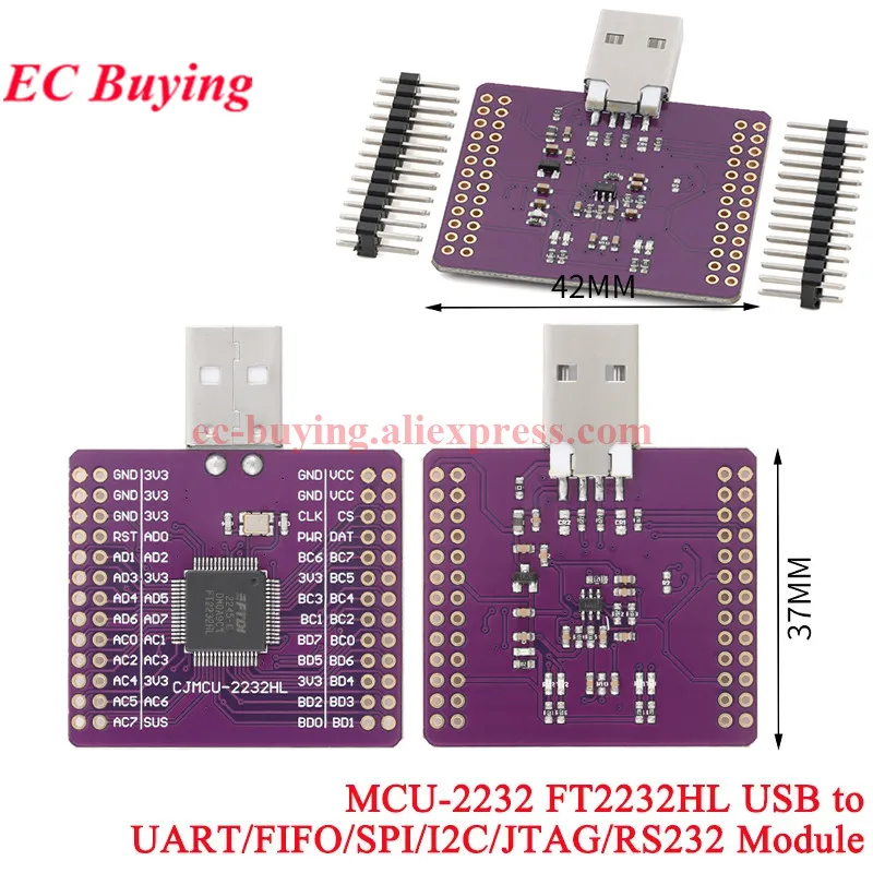 FTDI FT2232HL Adaptador USB a UART RS232 Doble Canal SPI I2C JTAG - imagen 2