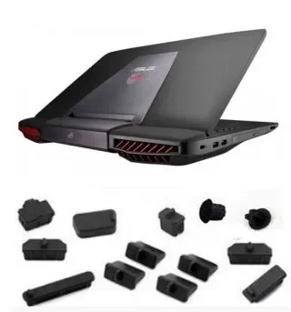 Cubierta de puerto de enchufe de silicona negra para ASUS G751, G751J, G750, G750J, G75, G75VW, G752, G752VT, GL503, GL504, GL553, GL553VW, StudioBook 16, X751