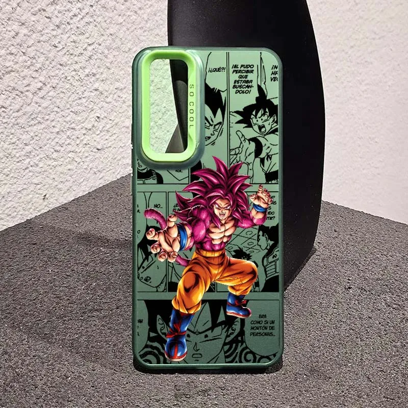 D-Dragon Ball Saiyan Goku funda de Anime para Samsung Galaxy A73 A71 A56 A54 A53 A52 A51 A35 funda de teléfono plateada colorida - imagen 5