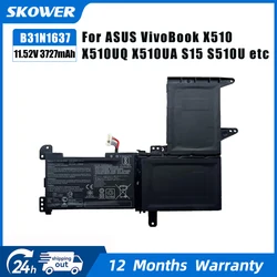 SKOWER 42Wh B31N1637 C31N1637 Batería para asus VivoBook F510 F510UA 15 K510U X510U X510UF X510UQ R520U R520U S15 S510U S510UQ