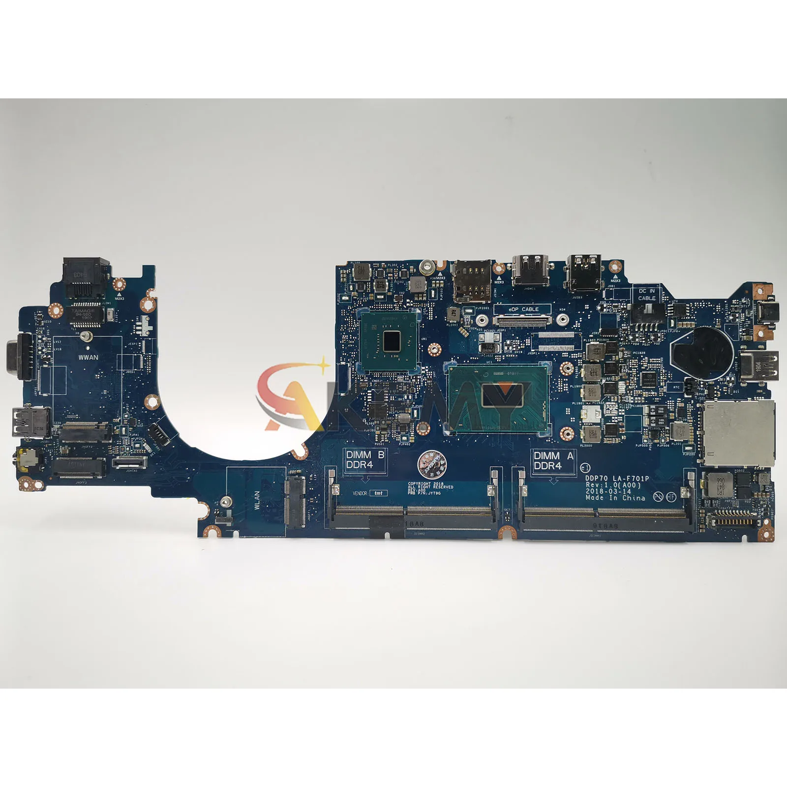 LA-F701P i5 i7 CPU 노트북 메인보드 델 래티튜드 14 5491 노트북 메인보드 0F37WM 061FGF 058YYD 04HYMM 100% 테스트 완료 - imagen 3