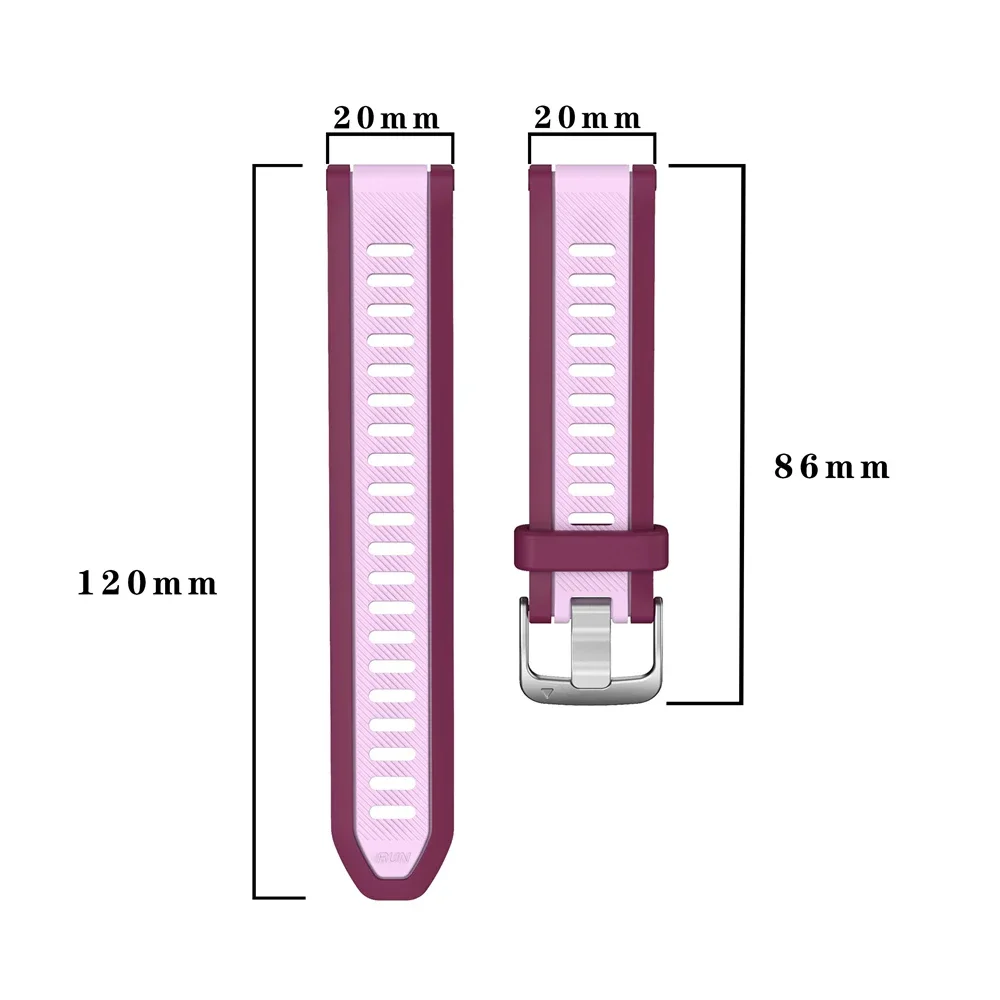 Correa de silicona de liberación rápida de 20mm para Garmin Forerunner 165 banda de música para Garmin Vivoactive 3 5 Venu SQ 2 correas de reloj - imagen 3
