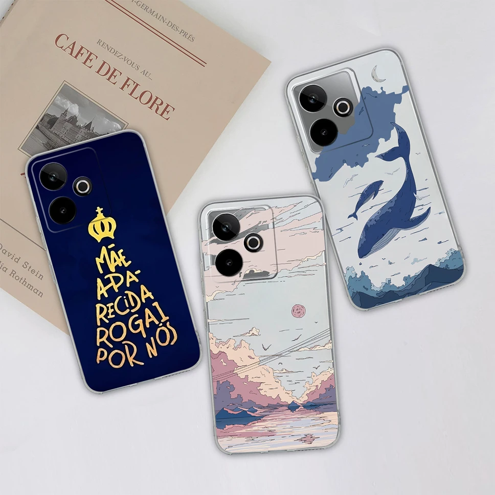 Para Realme GT 7 7T funda de teléfono encantadores patrones de animales de dibujos animados suave transparente TPU funda protectora de silicona para RealmeGT7 GT7T parachoques - imagen 3