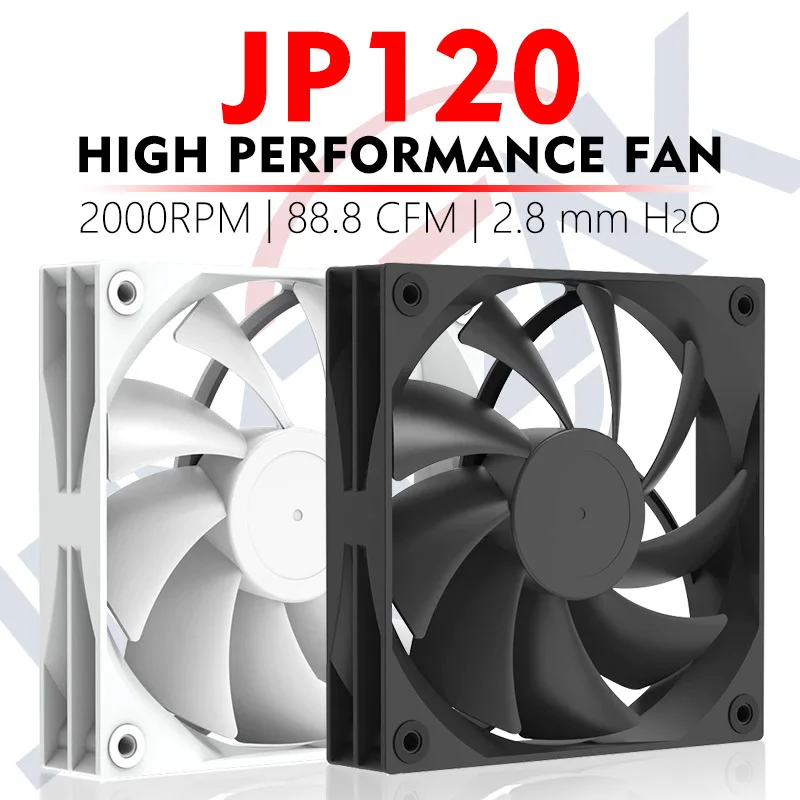 JUMPEAK JP120 ventilador de 120mm 2000RPM de alta velocidad 4PIN PWM rodamiento hidráulico silencioso 12cm ventiladores de refrigeración para juegos PC caja refrigerador líquido