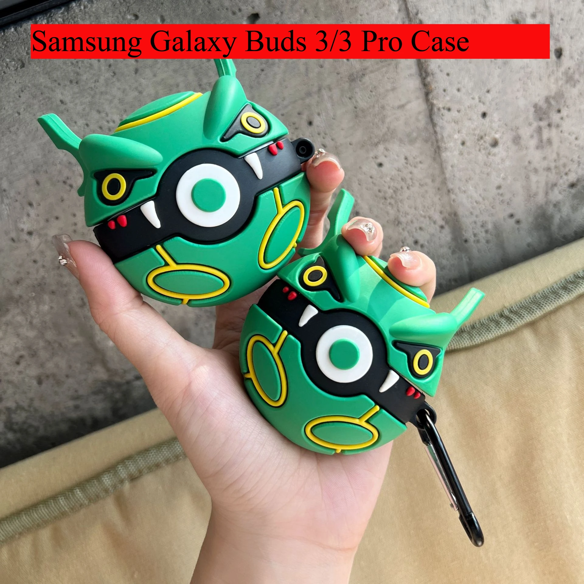 Pokemon Ball Rayquaza Funda protectora de silicona a prueba de golpes para auriculares Samsung Galaxy Buds 3 3 Pro Funda para niños