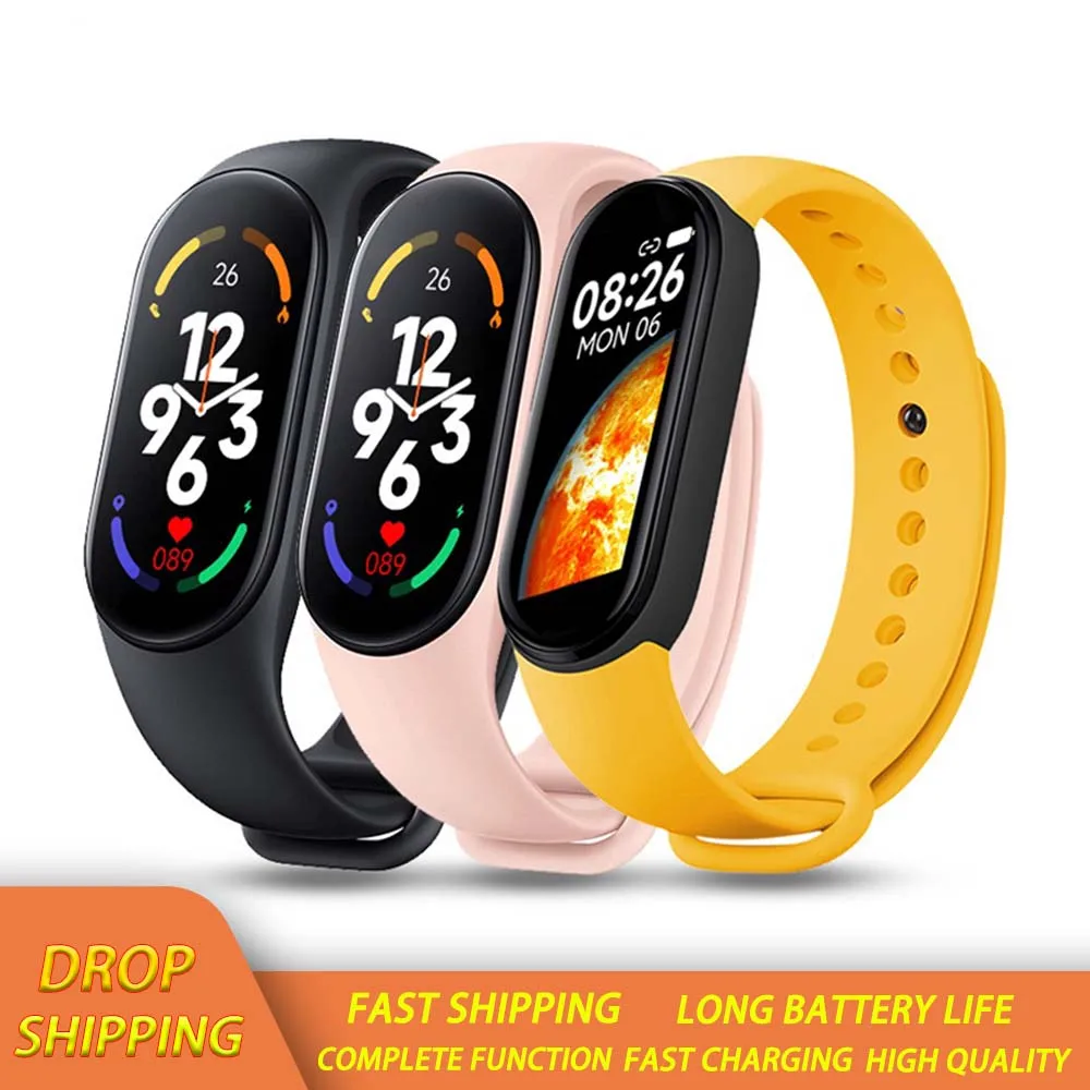 Montre intelligente Smartband fréquence cardiaque Smartwatch M7 Fitness Tracker pression artérielle Sport Bracelet pour Mi Band 7 hommes femmes