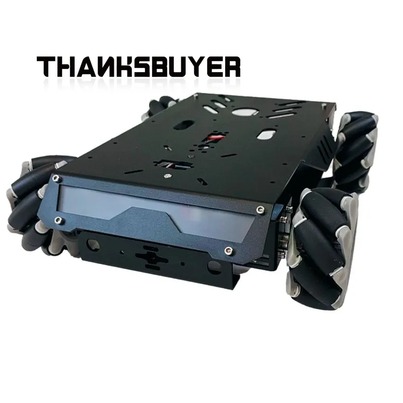 Kit de chasis de coche inteligente V3 mejorado, chasis de rueda Mecanum con brazos de suspensión, motores estándar para 25KG