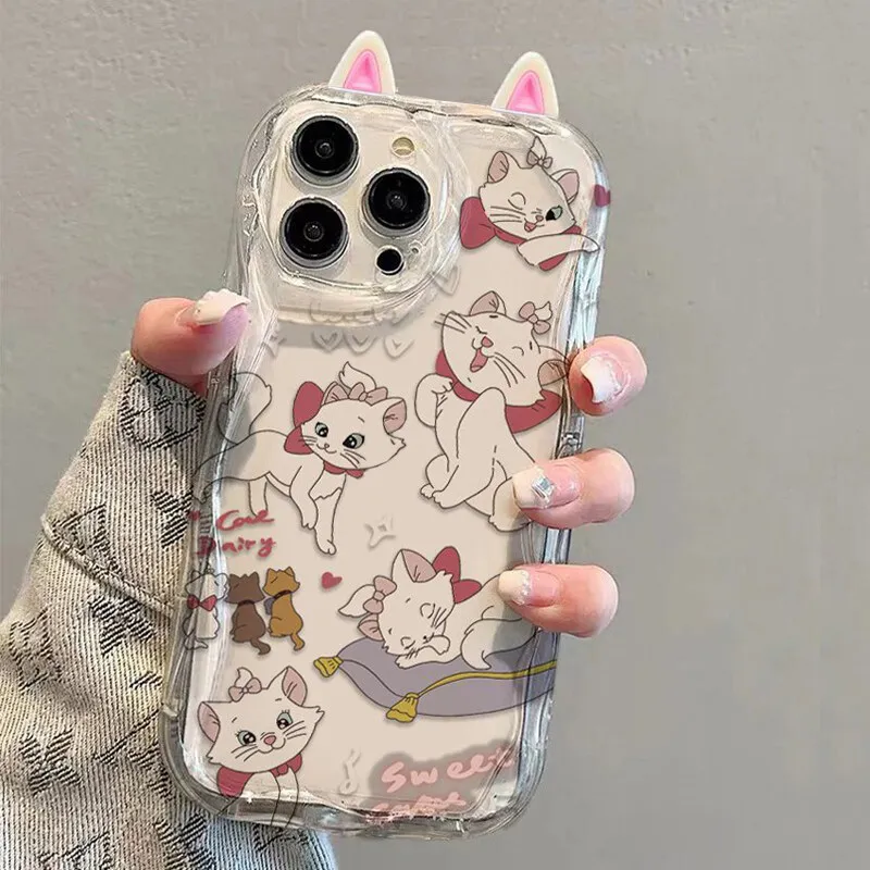 Funda para Realme C53 C55 C67 C63 C65 C35 C33 C21Y C25Y C51 8 5G 10 13 11 12 Pro Plus GT 6 Note 60 cubierta Mary Cat 3D oreja de gato - imagen 4