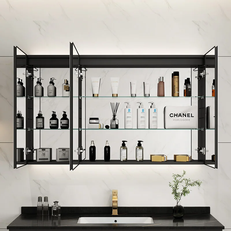 Gabinetes de medicina Led modernos pantalla táctil de aluminio de alta calidad gabinete con espejo de baño ligero al por mayor de fábrica - imagen 4