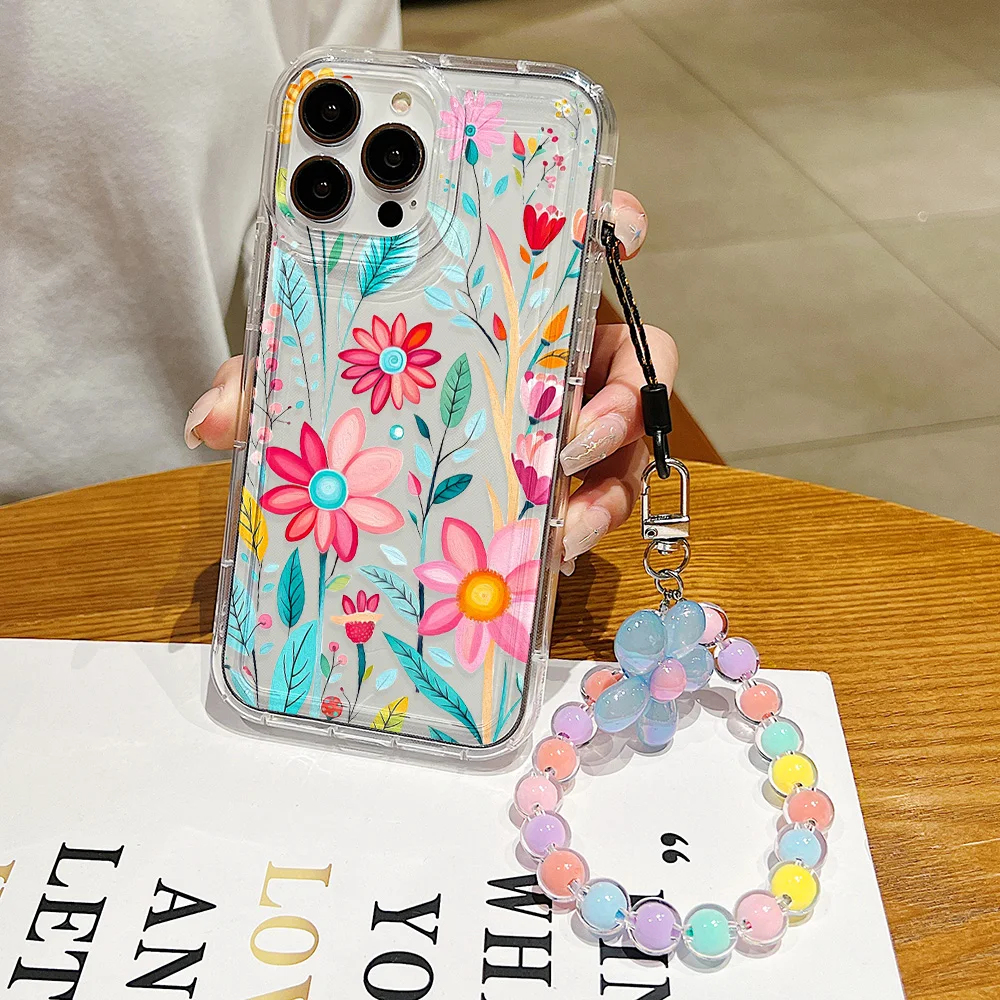 Funda de silicona suave a prueba de golpes para iPhone, carcasa de lujo con correa para la muñeca, compatible con modelos 13, 14, 12, 11, 15 Pro Max, XR, X, XS, 7, 8 Plus, 6s, SE, 2020 - imagen 2