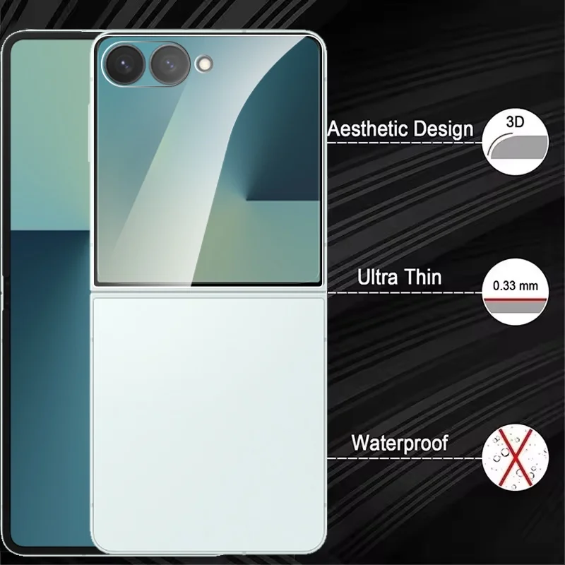 Z Flip 7 2 uds protector de pantalla de privacidad para Samsung Galaxy Z Flip7 Flip7 5G Anti espía protector de vidrio Flip teléfono 7 funda amigable - imagen 5