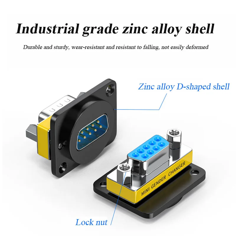 Módulo de Panel de Hardware de enchufe de puerto serie DB9, enchufe Industrial sin soldadura RS232 de 9 pines, conector hembra a macho a macho - imagen 4