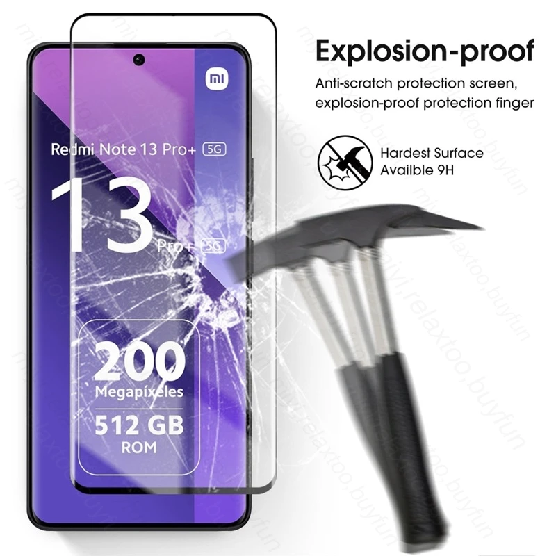 Película protectora de pantalla para lente de cámara, cristal templado 6 en 1 para Xiaomi Redmi Note 13 Pro Plus 5G 4G Pro + - imagen 3