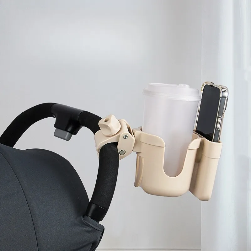 Portavasos para cochecito de bebé, soporte para teléfono, viaje exterior, cochecito Universal, accesorios para cochecito de bebé, estante para biberones en forma de U - imagen 3