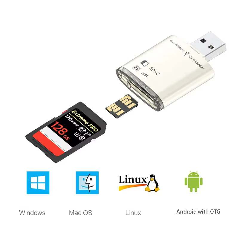 Lector de tarjetas USB 3.0 2 puertos SD/SDXC para Huawei NM Nano y PC - imagen 3