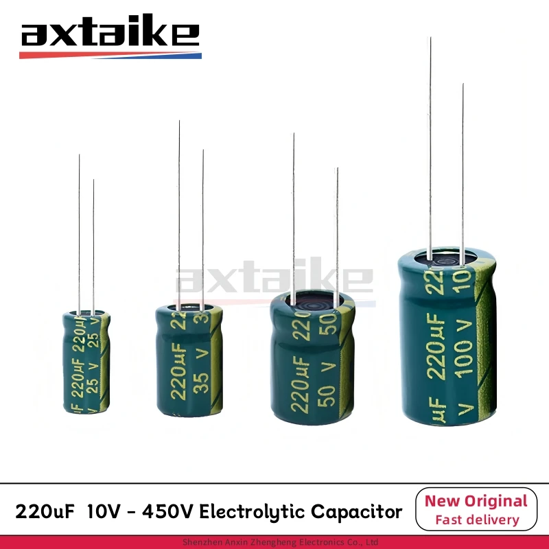5-50 Uds 220UF 10V 16V 25V 35V 50V 63V 100V 160V 250V 400V450V 6*12/8*12/10*20/13*20 condensador electrolítico de baja frecuencia ESR