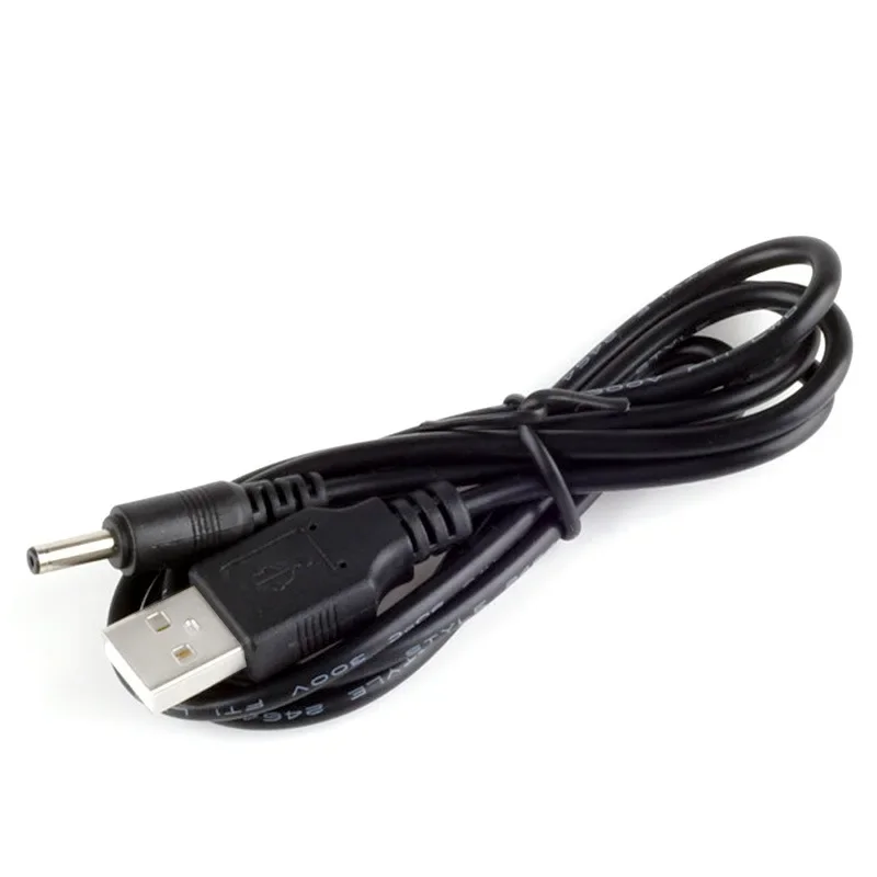 USB DC 3,5mm enchufe de alimentación cargador USB convertir a DC 3,5*1,35 blanco negro L forma Jack de ángulo recto con Cable conector Cable 1M - imagen 3