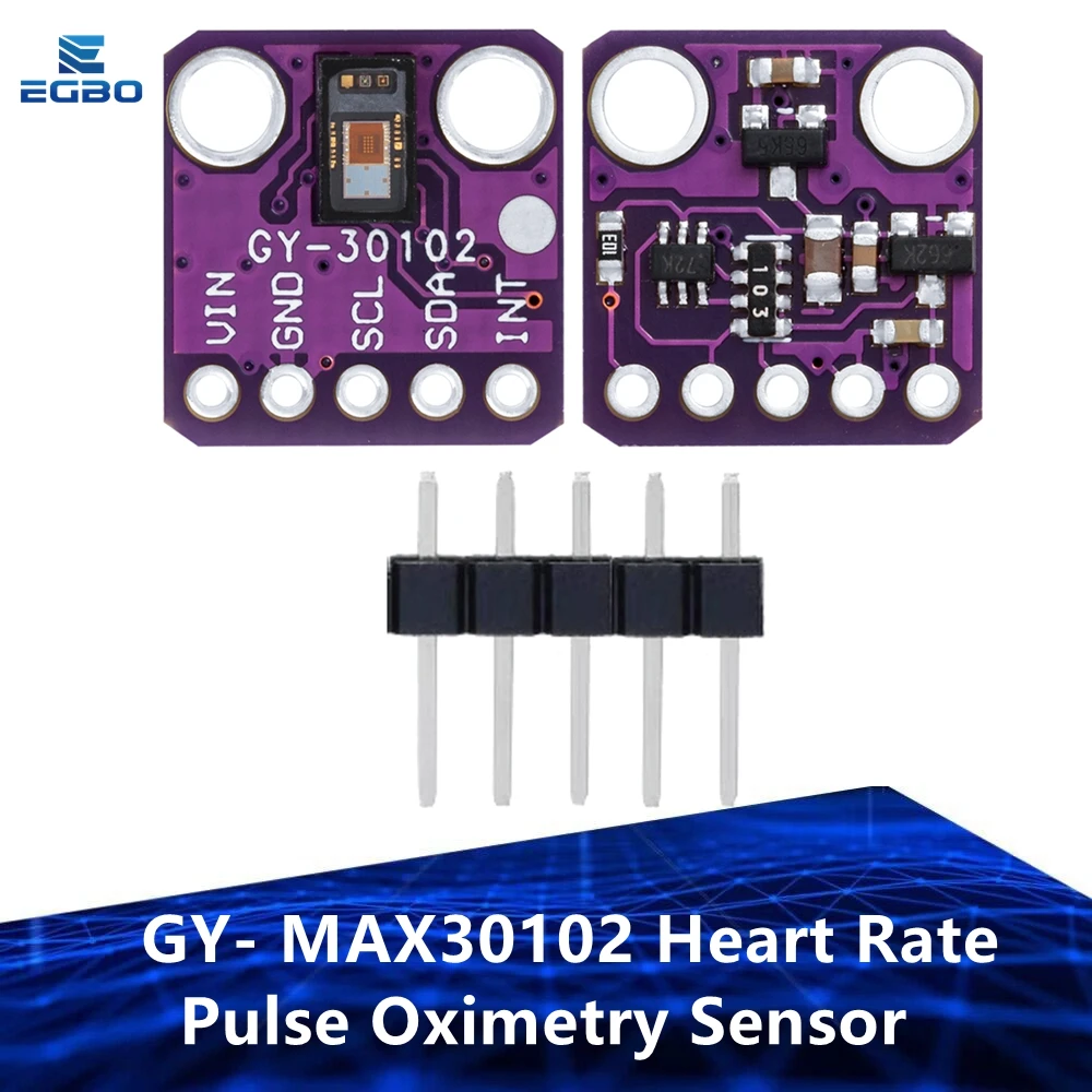 EGBO GY- MAX30102 Módulo de sensor de oximetría de pulso de frecuencia cardíaca I2C 3V-5V