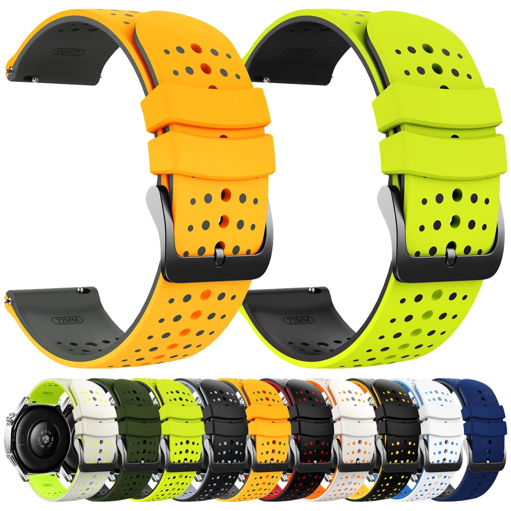 Correa de silicona de 22mm para Xiaomi Watch Watch 2 Pro/S1, banda transpirable activa para Mi Watch Color2/S4 Sport/S3/S2, pulsera de 42mm y 46mm