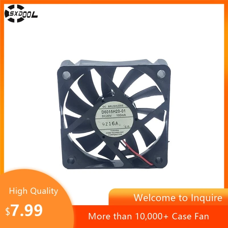D6015H20-01 para ventilador de refrigeración de caja registradora de impresora Toshiba 6015, DC 20V 6cm 60x60x15mm, ventilador silencioso de poco ruido - imagen 4
