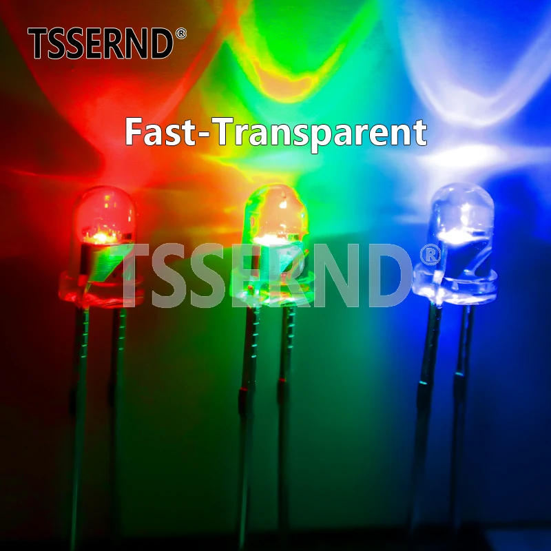 Flash RGB rápido/lento, 50 piezas, F5, 5mm, rojo, verde, azul, arcoíris, diodo emisor de luz intermitente multicolor, LED redondo a todo Color, bricolaje - imagen 2