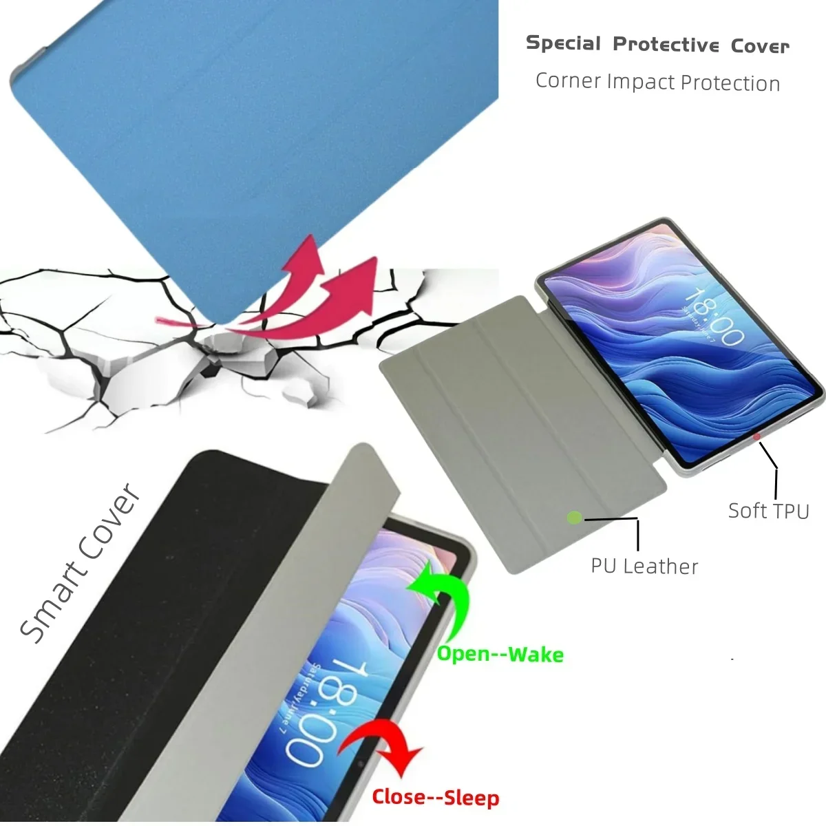 Funda inteligente para tableta Teclast T50 Plus 2025, soporte de cuero PU de 11 pulgadas y carcasa de TPU a prueba de golpes para nuevo Teclast T50Plus (2025) - imagen 5