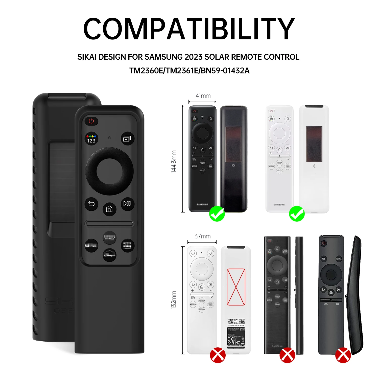 SIKAI cubierta de Control remoto para 2023 carga Solar TM2360E TM2361E cubierta de silicona para Samsung BN59-01432A TV remoto - imagen 2