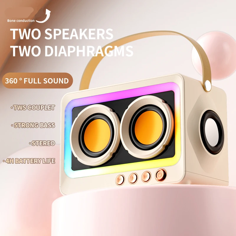 Altavoz Bluetooth portátil, caja De sonido HIFI inalámbrica, Mini Blootooth, Bocina Mp3, Coluna De Audio, deflector De columna TWS - imagen 4