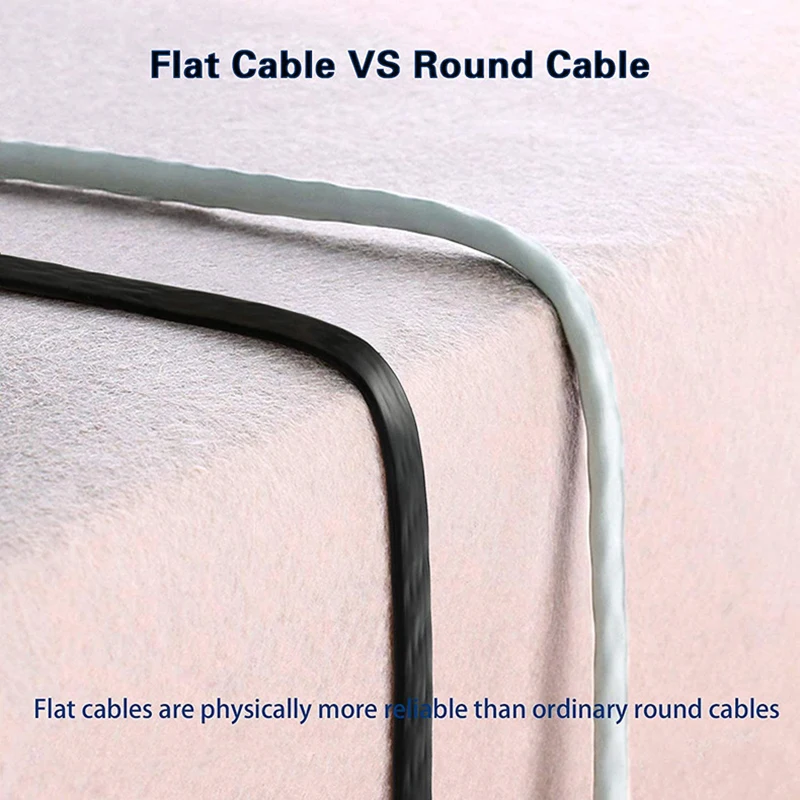 Cable Ethernet de 10Gbps, 2m, 3m, 5m, Cat7, 100 pies, Cable plano de Internet Cat 7, red Lan, 10M, 10m, 15m, 20m, 30m, Cable RJ45, RJ 45, blanco y negro - imagen 5