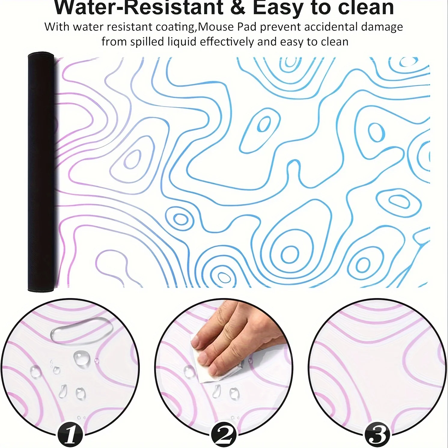 Alfombrilla de ratón grande para juegos, alfombrilla de ratón a rayas de campo colorida, extensión para teclado de ordenador, alfombrilla de escritorio, accesorios de escritorio para juegos de oficina - imagen 2