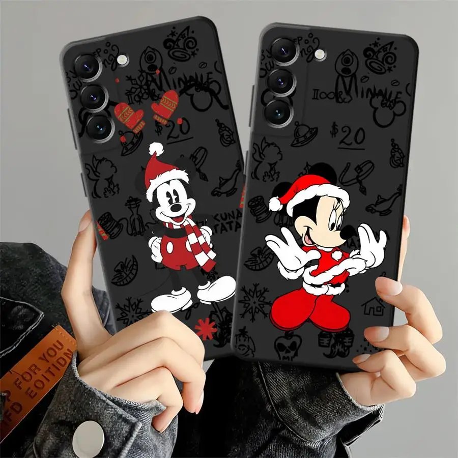 Funda para Honor X9a X8 90 200 400 Lite 70 X6 X7 8X Magic5Lite X5b funda de teléfono suave negra dibujos animados lindos Minnie Navidad