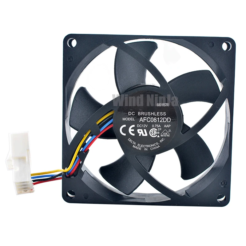 AFC0812DD 8cm 80mm ventilador 80x80x20mm DC12V 0.75A 4pin doble rodamiento de bolas ventilador de refrigeración de alta velocidad para CPU de chasis de estación de trabajo - imagen 2