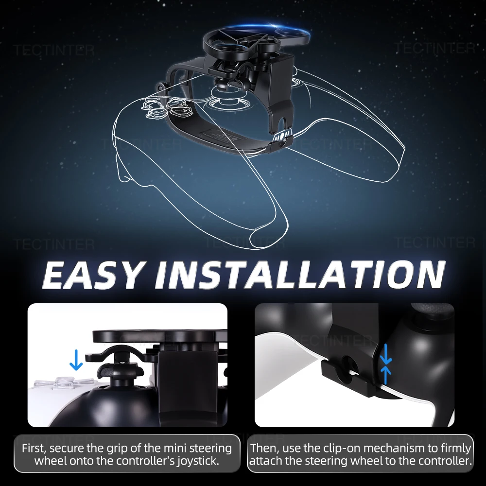 Para controlador de PS5, Mini volante, juegos de carreras, reemplazo de mando, juegos mejorados para accesorios auxiliares de dirección de PS5 - imagen 4