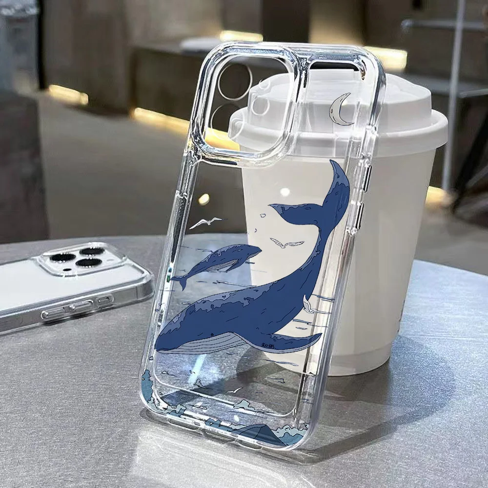 Funda pintada de tiburón para Samsung Galaxy S25, Funda A56 5G A16 A15 A55 A54 A53 A36 A35 A34 A26 S24 Ultra S23 FE S22 Plus, Funda suave