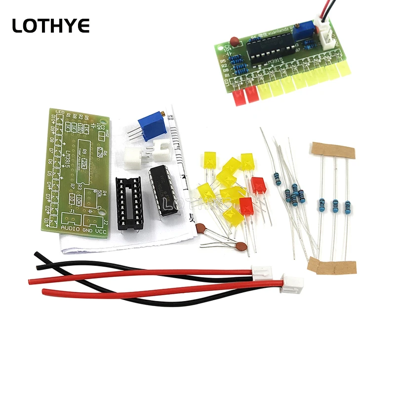 LM3915 10 segmentos espectro de música ritmo soldadura divertida DIY indicador de nivel de Audio Kit electrónico DIY práctica de soldadura DC 9V-12V