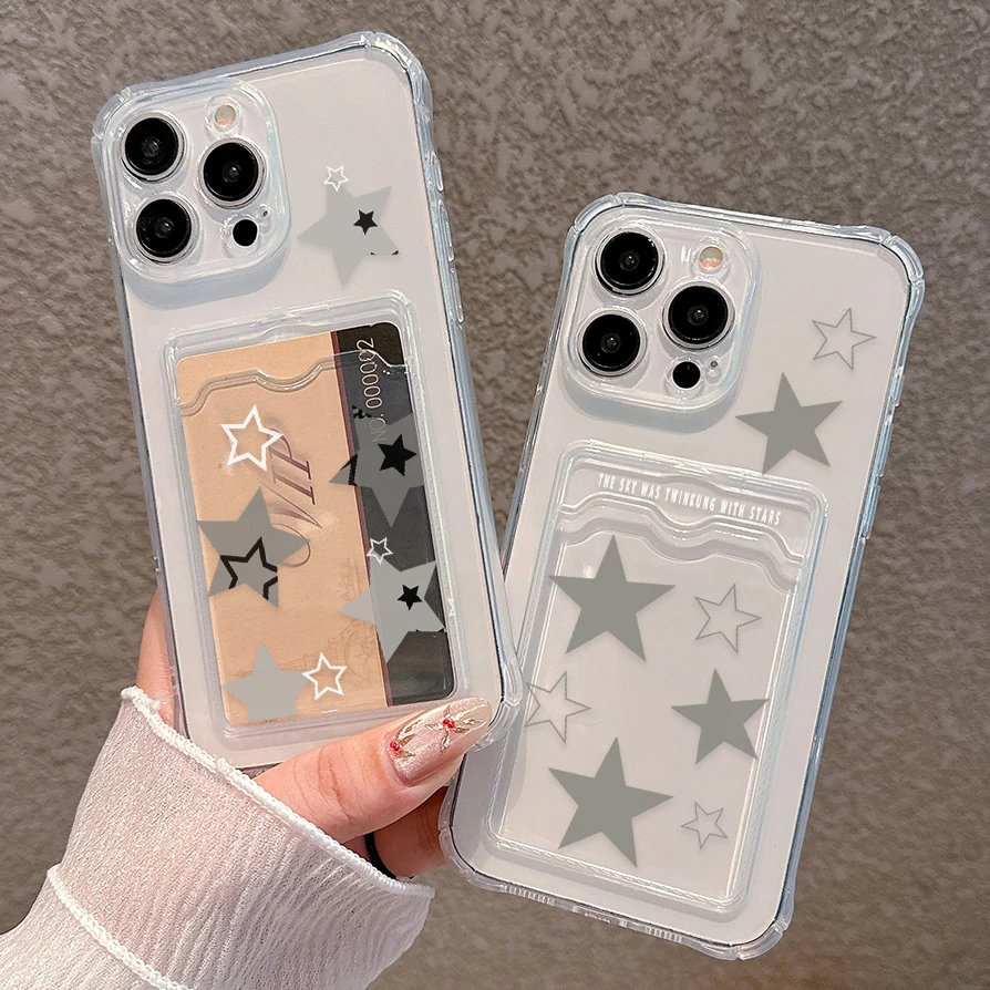 Funda coreana INS transparente con forma de estrella para Xiaomi Redmi 13C 12C 10C 9A 9C Note 13 12s 11 10 9 8 Pro 4G 5G, funda de lujo - imagen 2