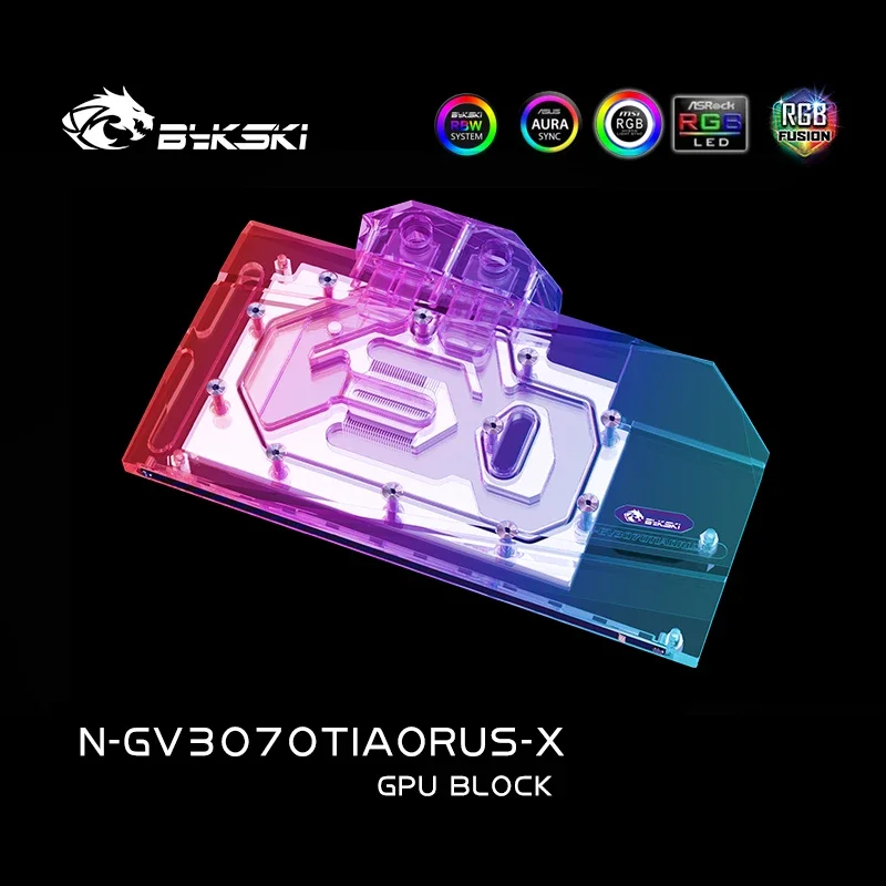 Bloque de agua Bykski para tarjeta GPU GIGABYTE RTX3070Ti AORUS MASTER 8GD/con placa posterior/radiador de cobre N-GV3070TIAORUS-X