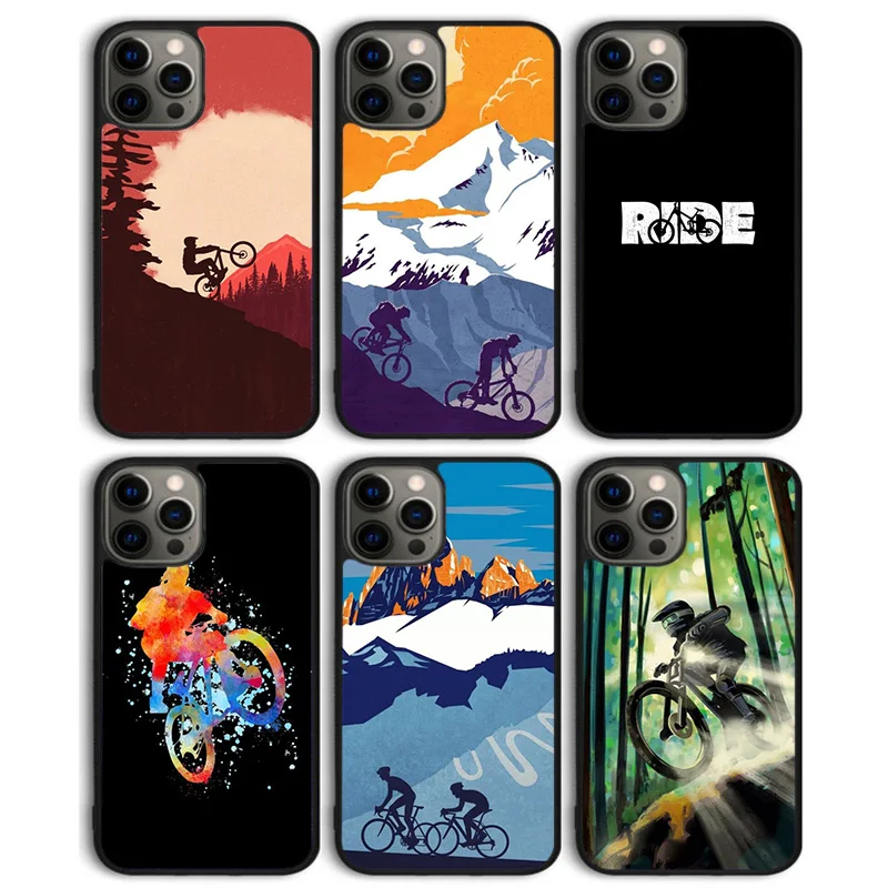 Funda trasera para teléfono de bicicleta de montaña, funda trasera para iPhone 17 Air 16 15 14 13 11 12 Pro Max Plus