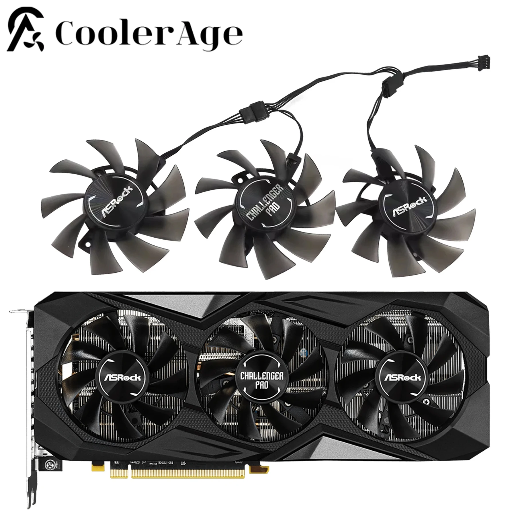 Para Asrock AMD Radeon RX 5600 XT Challenger PRO ventilador de tarjeta de vídeo 75MM T128015SH RX5600XT ventilador de repuesto de tarjeta gráfica