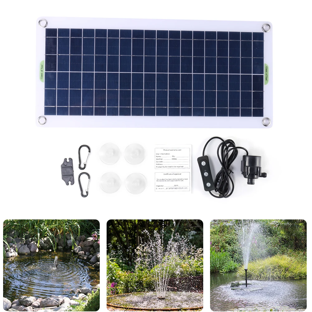 Bomba de Panel de fuente de 19W, 800L/H, Panel de energía Solar PET decorativo para jardín, sistema de riego, Kits de bomba de Panel Solar para piscina - imagen 2