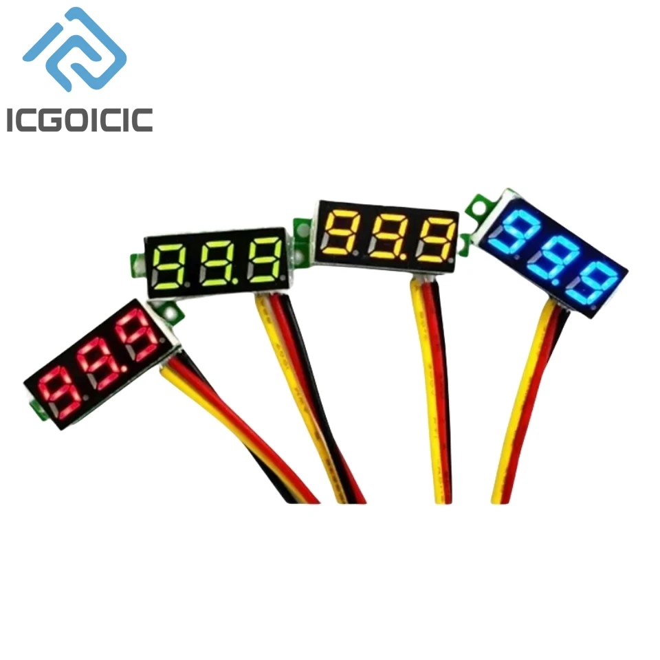 Mini voltímetro Digital de 0,28 pulgadas, 2,5 V-40V, medidor de voltaje, pantalla LED roja/azul/amarilla/verde, accesorios de piezas electrónicas - imagen 4