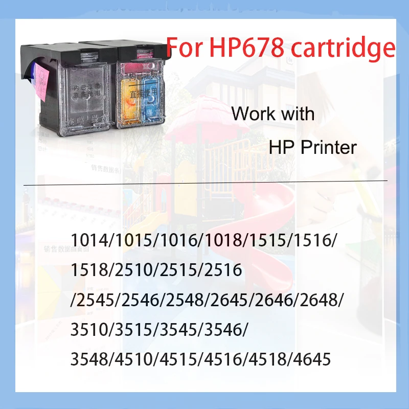 Cartucho de tinta 678 para cartucho de tinta HP 678 XL para impresora hp678 Deskjet 2515 3515 1018 1518 2548 3548 4518 2648 - imagen 4