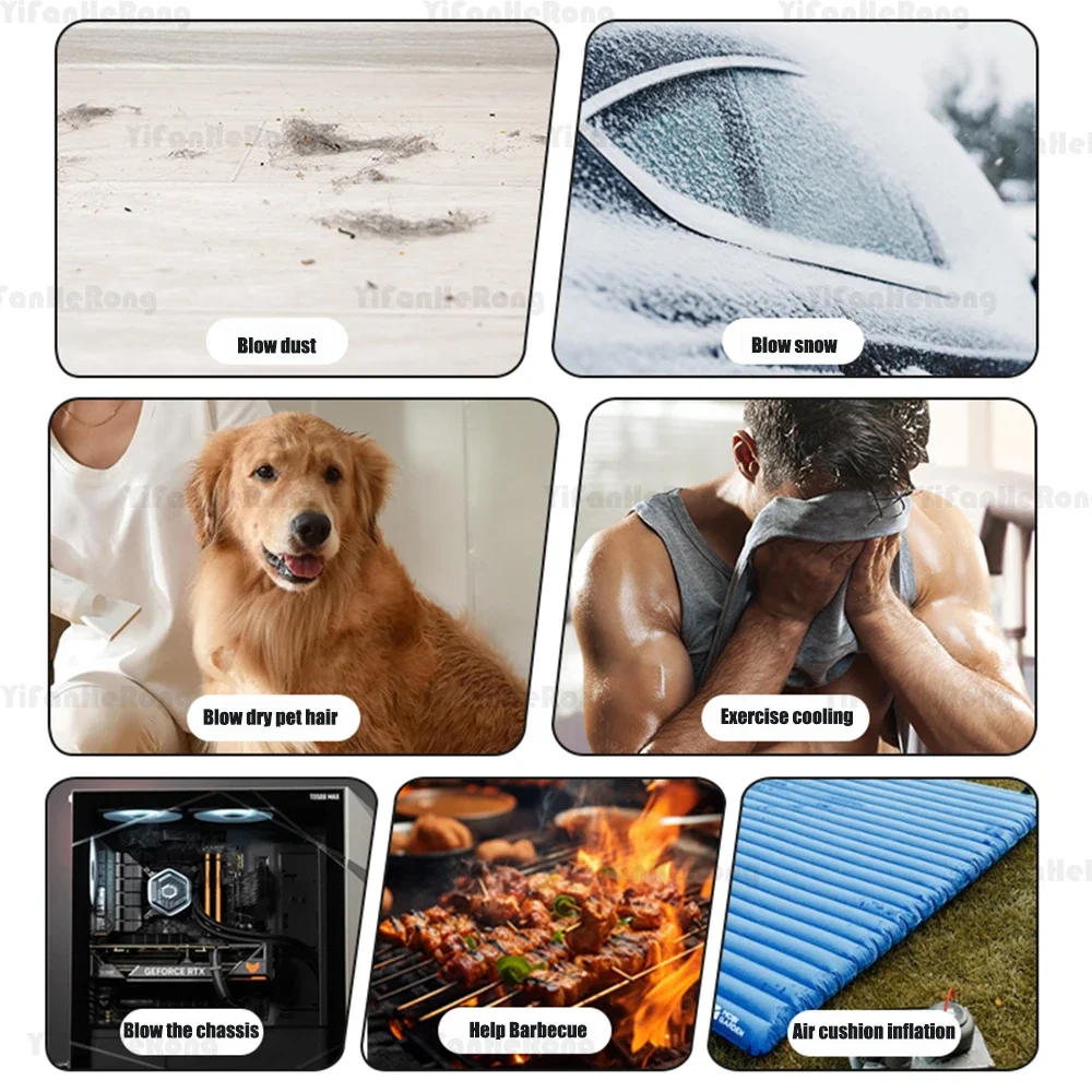 Soplador de aire de 6000mAh, 90000RPM para teclado, ordenador, Motor de limpieza, ventilador Turbo violento, ventilador de polvo, soplador de plumero inalámbrico - imagen 5
