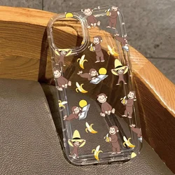 Funda Transparente iPhone 16 Pro Max 13 Mini Antigolpes Mono Plátano