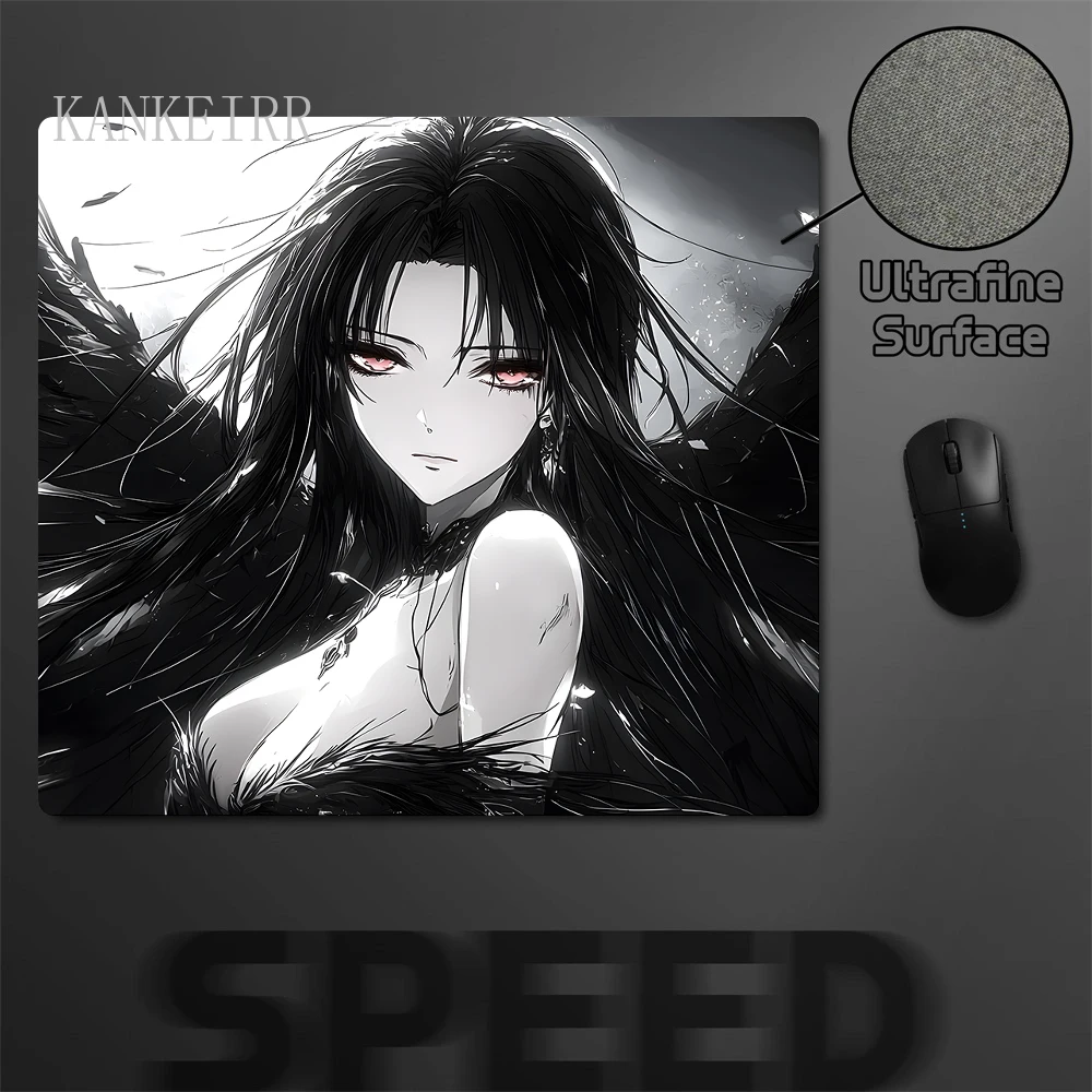 Alfombrilla de ratón para juegos e-sports, alfombrilla de ratón antideslizante profesional de Anime oscuro para chica, alfombrilla para teclado y ordenador - imagen 2