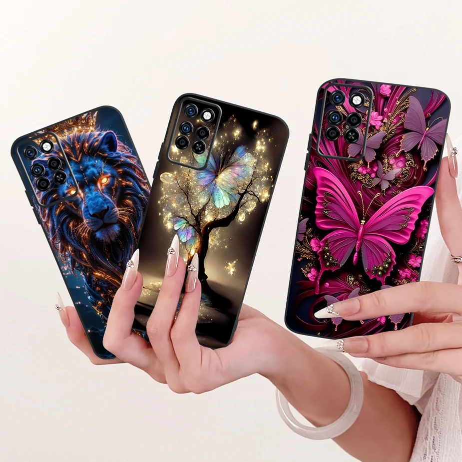 Para Infinix Note 10 Pro funda X695 X695D funda pintada de mariposa de lujo Fundas suaves de TPU para Infinix Note 10 Pro NFC Note10 parachoques