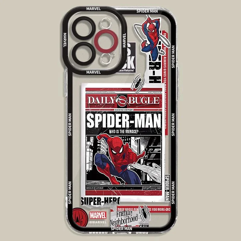 Funda de teléfono Marvel Spider Man para Xiaomi POCO X7 Pro X6 X5 M3 X3 NFC X4 GT M4 F5 Mi 11 Lite 5G NE 11T cubierta de protección completa transparente - imagen 5