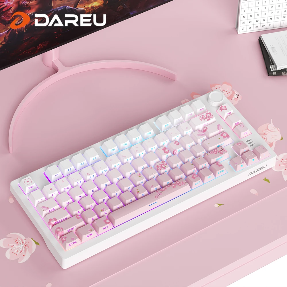 DAREU-Junta triple para teclado mecánico, teclado N-Key Rollover, Anti-ghosting, retroiluminación RGB, interruptor de sueño con botón multimedios - imagen 2