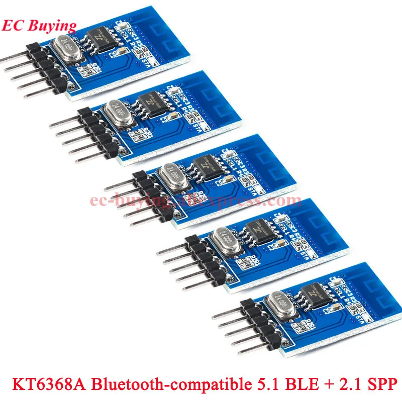 5 uds/1 unidad KT6368A compatible con Bluetooth BLE 5,1 módulo de transmisión transparente puerto serie comunicación de datos 5,1BLE/2,1 SPP